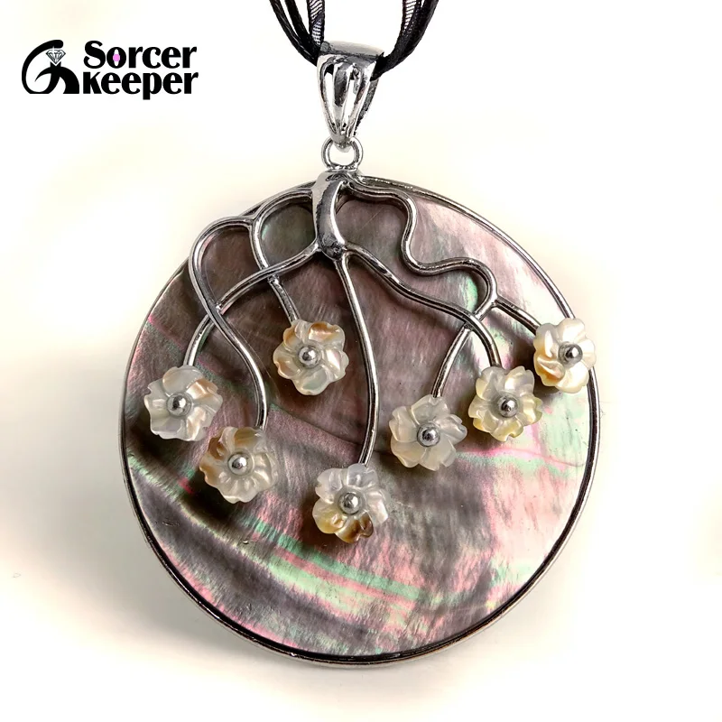 Натуральный большой перламутровый черный морской ракушка круглая резьба