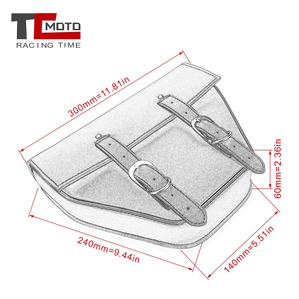 Универсальная черная мотоциклетная сумка TCMOTO кожаная для хранения инструментов