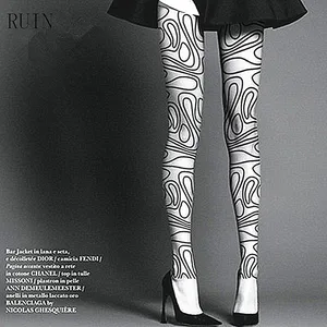 Женские чулки, женские обтягивающие, дамские Чулки классические линии в полоску, Чулки с принтом Готическая Лолита