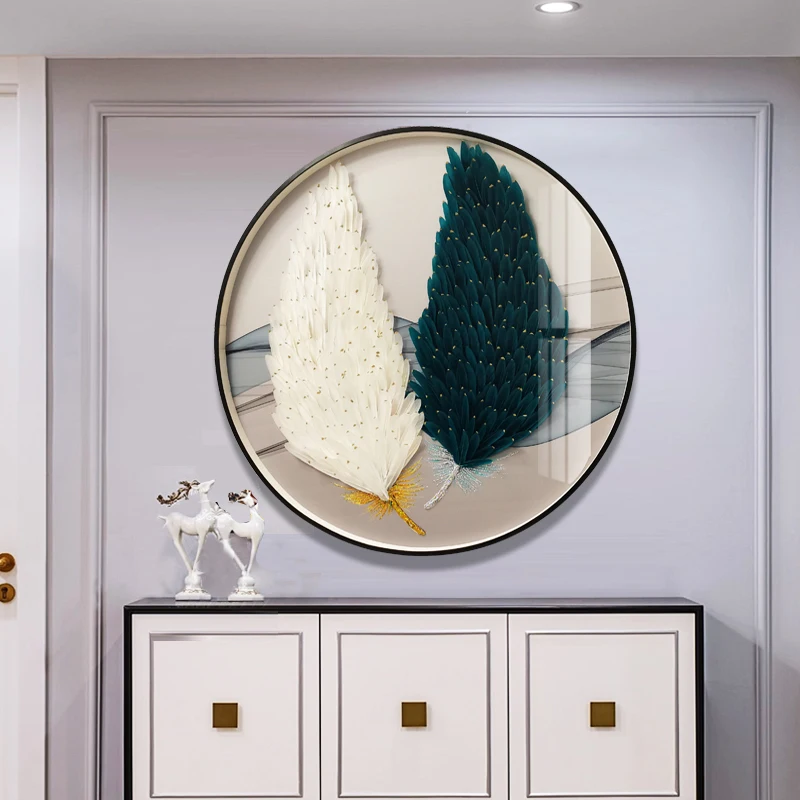 

CX Modern Minimalist Bedroom Living Room Aisle Wall Feather Entrance Painting