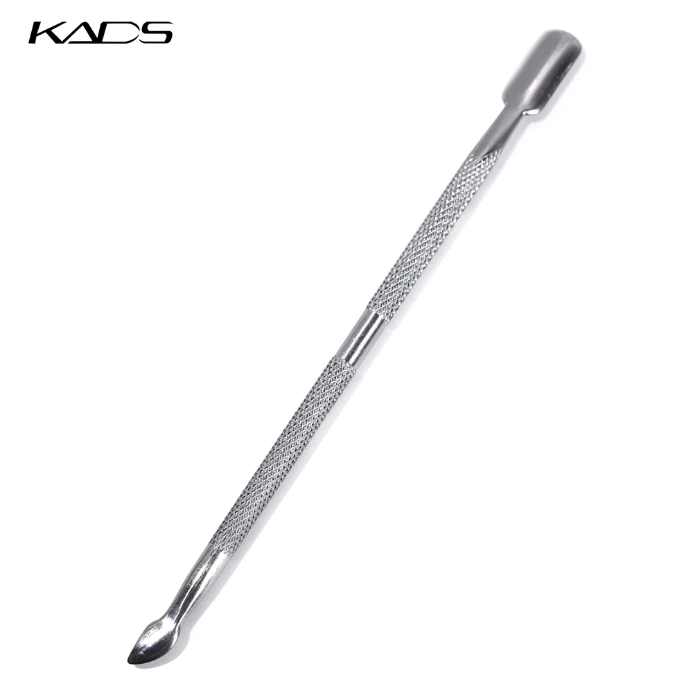 KADS 1 шт./лот Нержавеющей Стали Кутикулы Pusher Остатки Remover Кожи Ногтей Маникюр