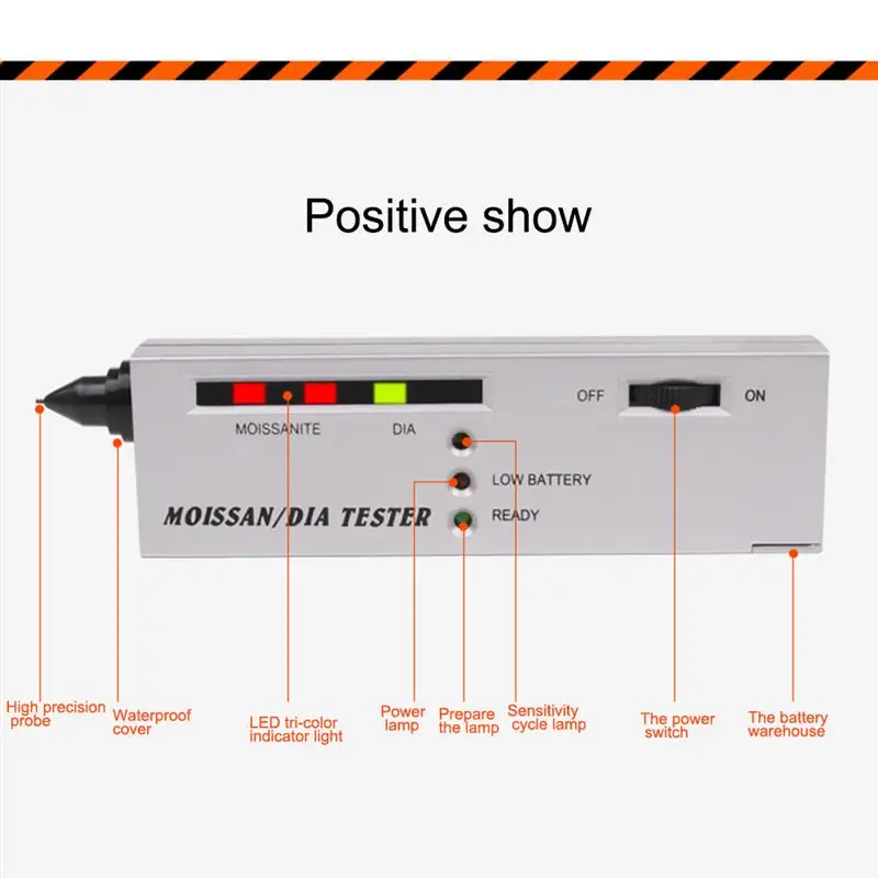 Профессиональный муассанитовый тестер детектор бриллиантов со светодиодный ным