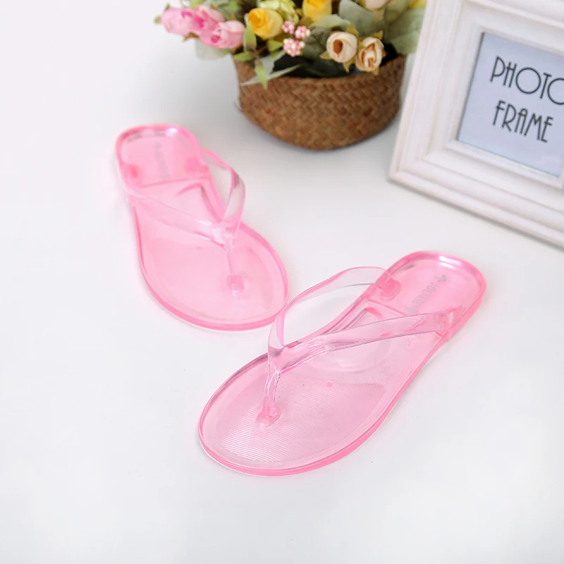 Шлепанцы женские прозрачные плоская подошва повседневные сандалии сланцы