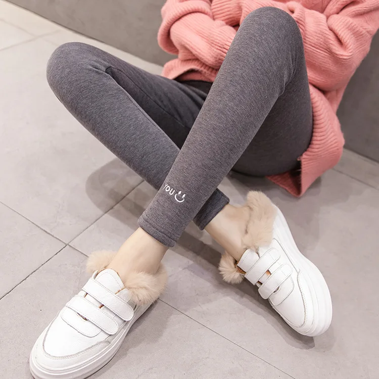 

2019 Winter Pregnant Women Leggings Stomach Lift Pregnant Women Pants Plus Velvet Thicken Warm Maternity Skinny Leggings