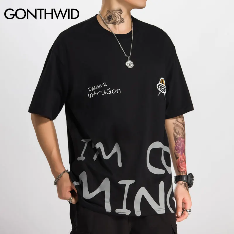 Мужские футболки с коротким рукавом GONTHWID уличные повседневные в стиле хип-хоп