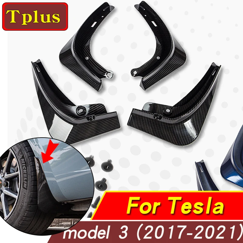 Model3 брызговики брызговик для Tesla модель 3 2021 аксессуары защита Fender спереди и сзади