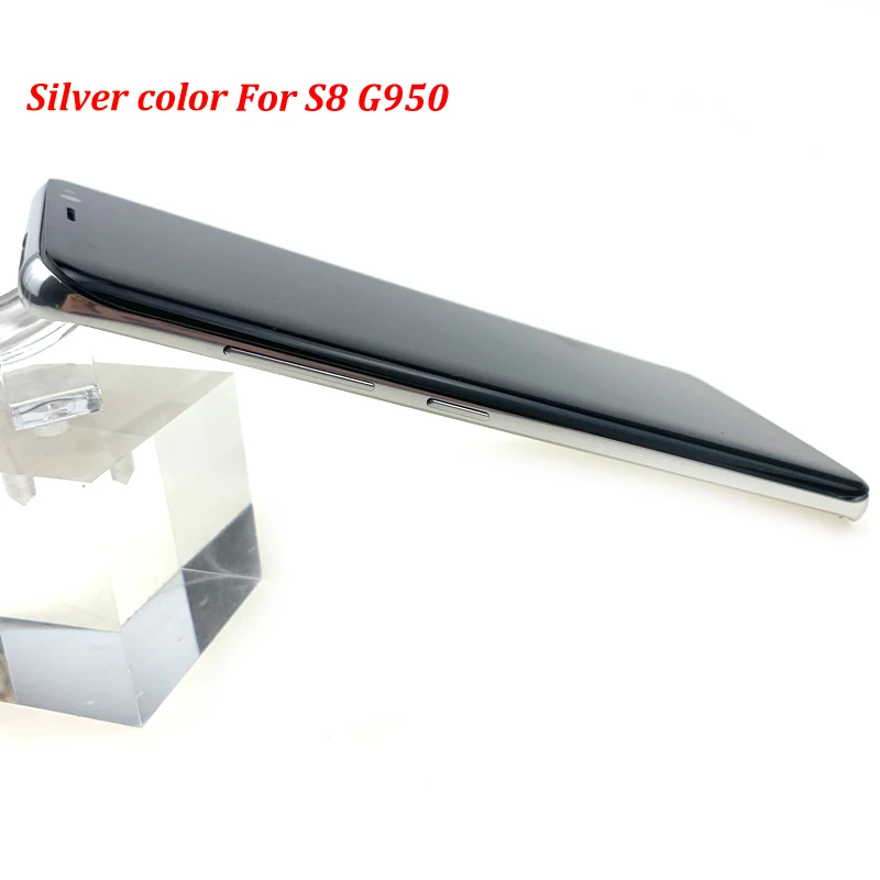 S8 Silver Frame ЖК-дисплей для samsung Galaxy S8 G950 G950F экран для samsung S8 Plus G955 G955F сжигание тени дисплей сенсорный экран - Цвет: S8 Silver Frame