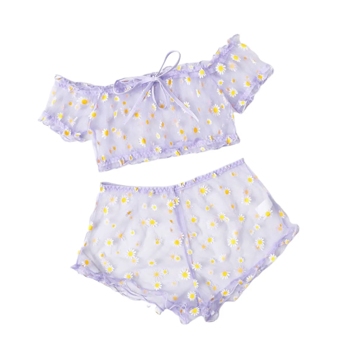 Женские привлекательные полусапожки с открытыми плечами цветочным принтом