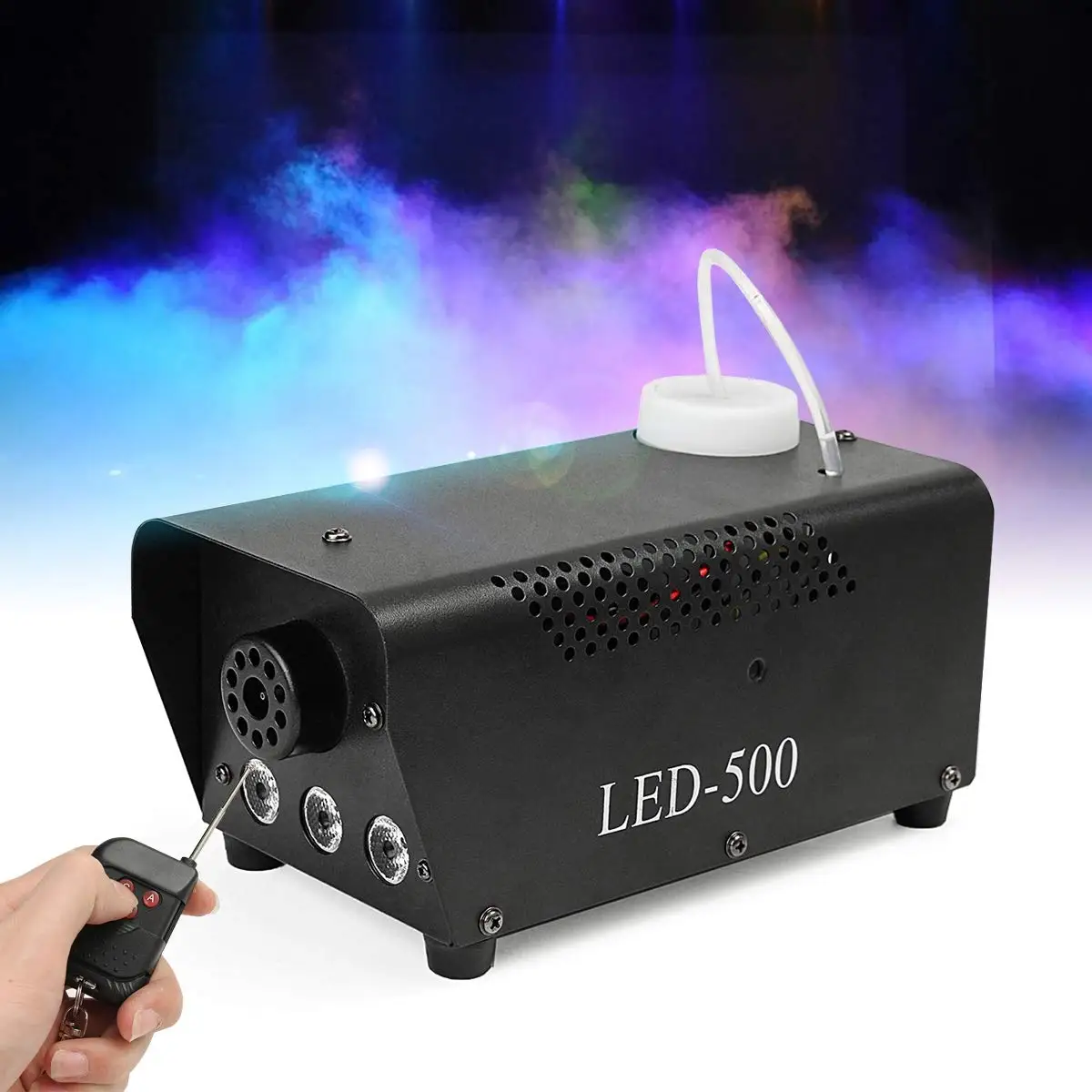 

500W RGB LED Fog Machine Remote Control Stage Fogger Smoke Maker Kit US Plug