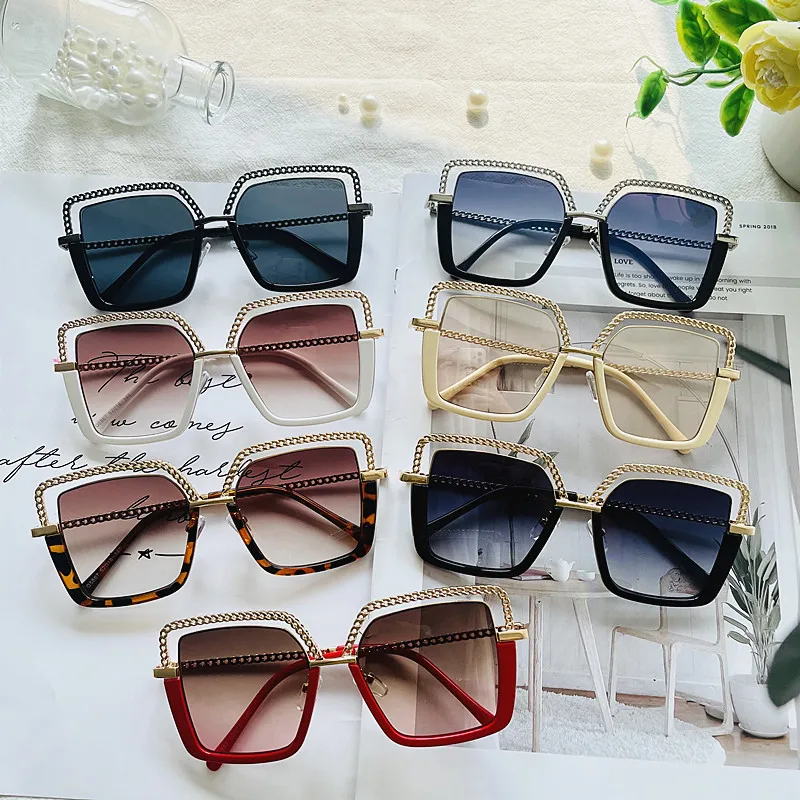 

HBK Wholesale Vendors Sunglasses Women Rectangle Luxury Square Sun Glasses Lady Metal Half Frame Eyewear In Bulk Free DHL USA