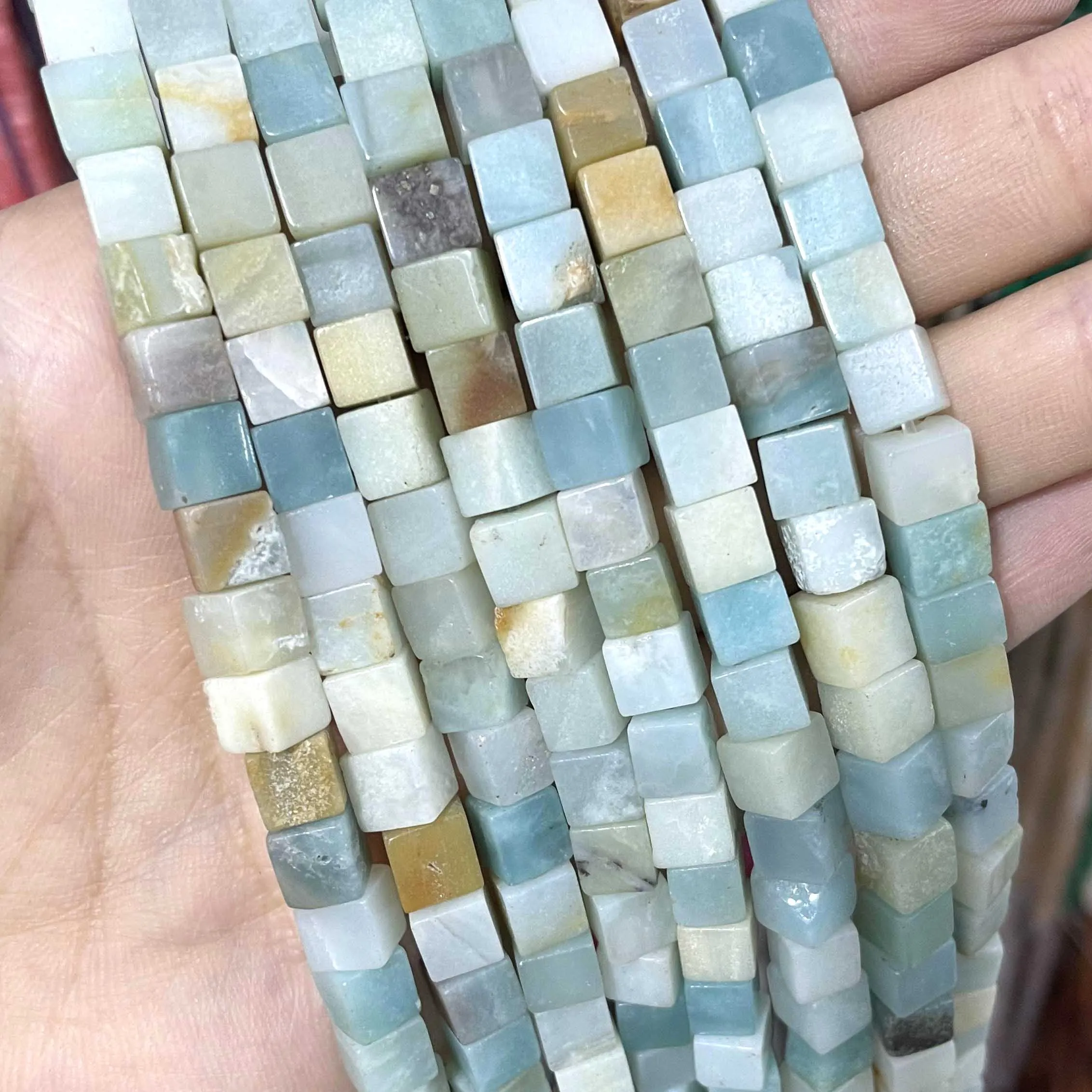 6*6mm Natural Square Jades Agates Lapis Lazuli Amazonite Stone Spacer Beads For Jewelry Making Charm DIY Bracelet Necklace | Украшения и