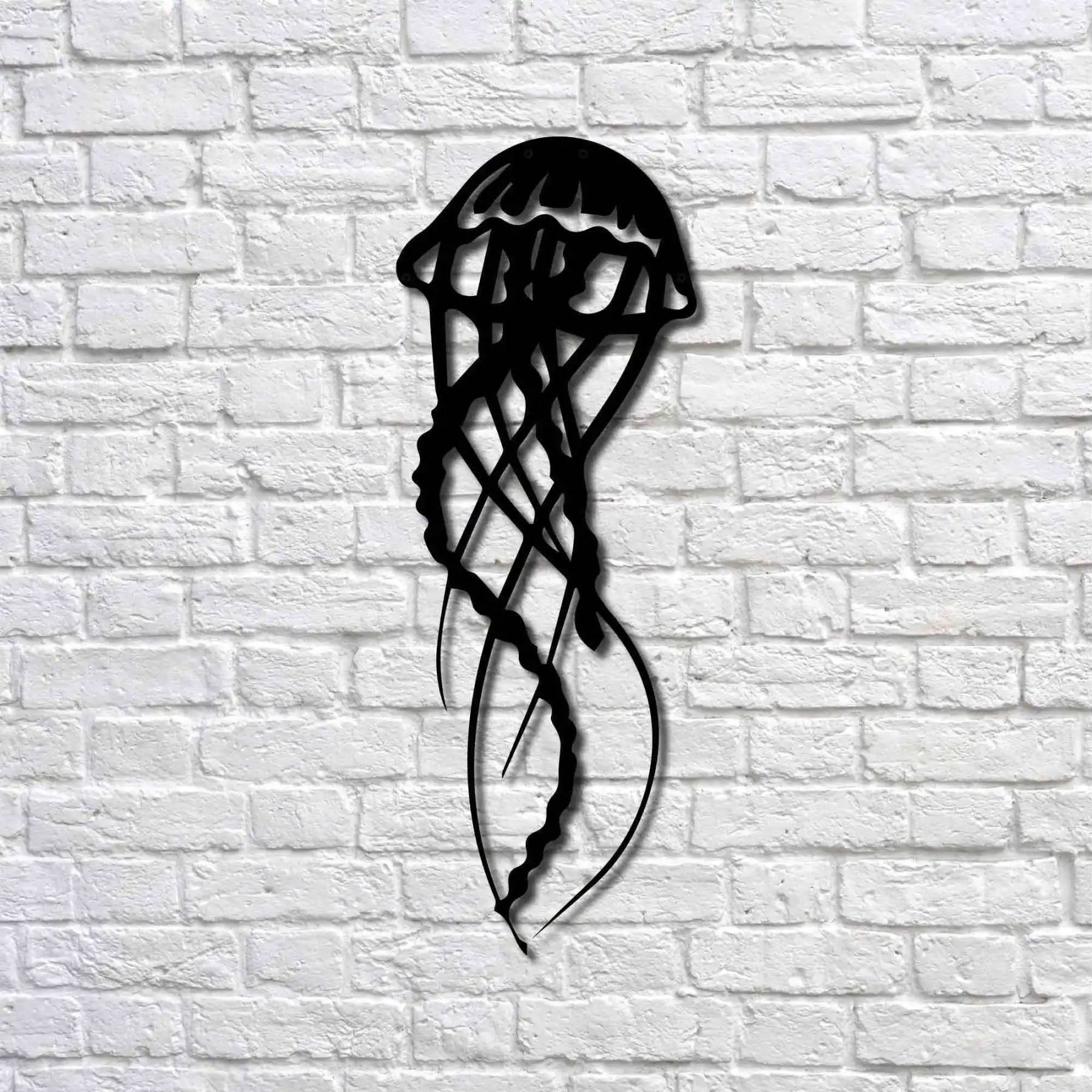 

Metal Wall Art - Jellyfish - Interior Decoration - Wall Hanging - Home Decor - Wall Sign -70x27 cm