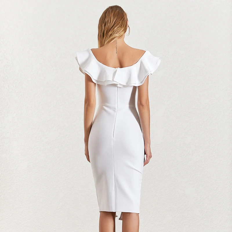 TWOTWINSTYLE тонкое сексуальное летнее платье для женщин с открытыми плечами оборками