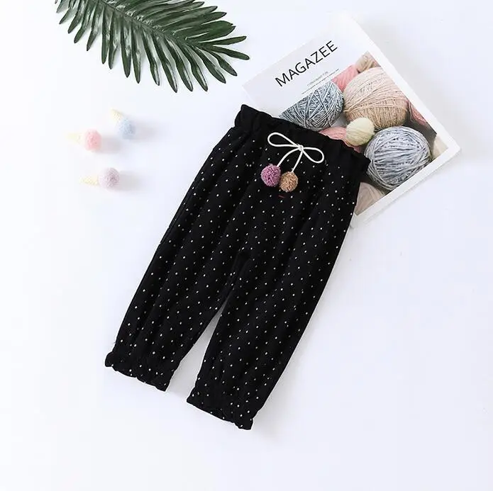 K06807Black Babyinstar/штаны для маленьких девочек; детские брюки для девочек; Детские узкие брюки с принтом со звездой; штаны для малышей; одежда для маленьких девочек; детские штаны - Цвет: K06807Black