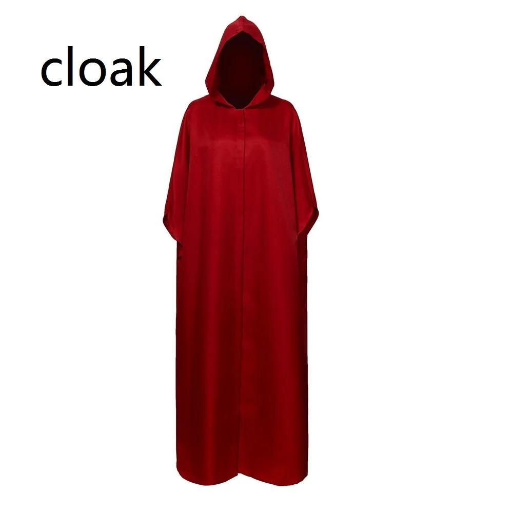 cloak only Takerlama/сказочный костюм горничной для косплея; маскарадный костюм горничной; красное женское платье-плащ; шарф; белая шляпа; вечерние костюмы на Хэллоуин; реквизит - Цвет: cloak only