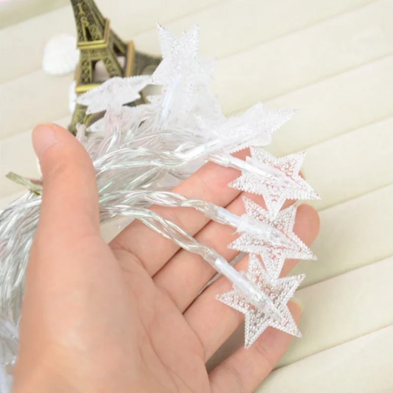 

LED Star Fairy Garland String Lights Battery operated New Year Garden Wedding Home Garden Indoor Decoration Curtain String Light