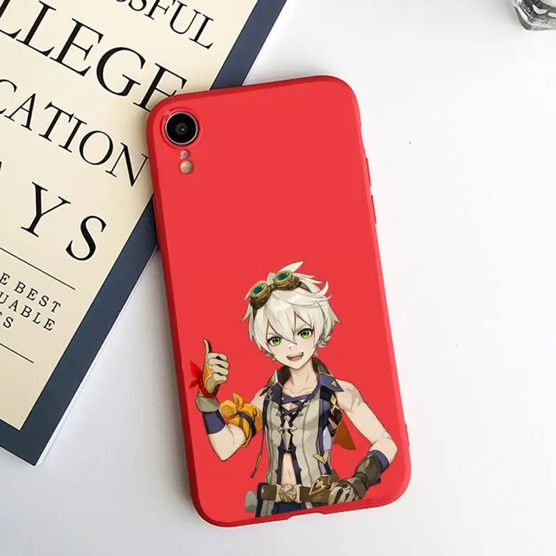 

Genshin impact game Fashion design Phone Case Candy Color for iPhone 6 7 8 11 12 s mini pro X XS XR MAX Plus