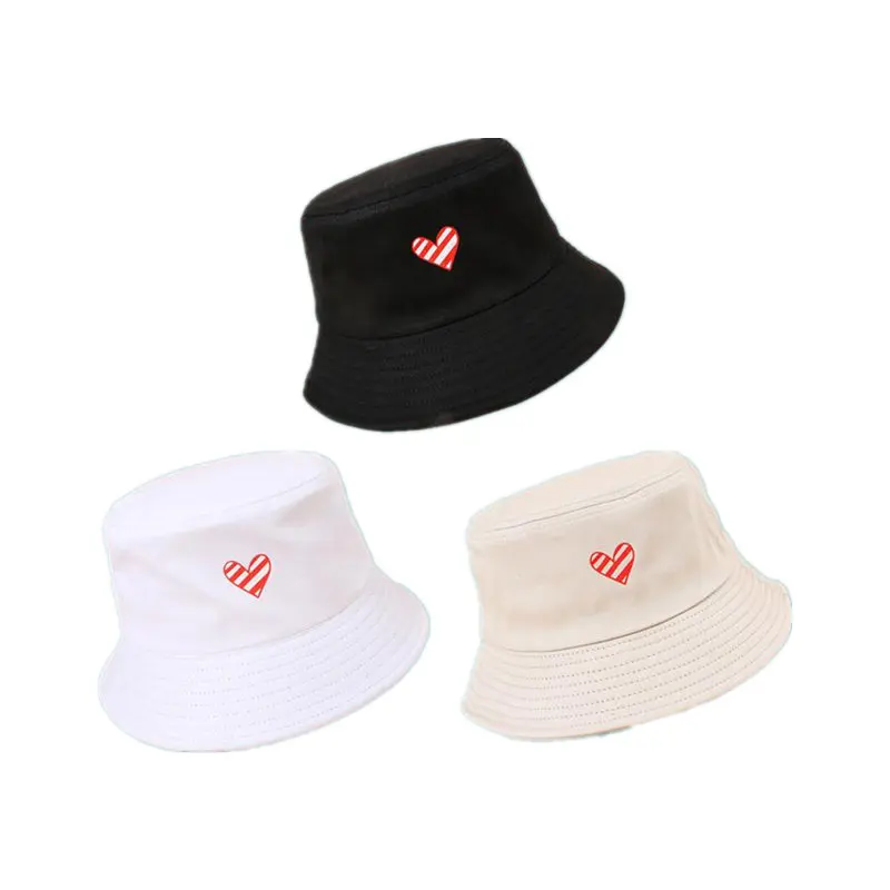 

Ldslyjr Love Print Cotton Bucket Hat Fisherman Hat Outdoor Travel Hat Sun Cap Hats for Men and Women 152