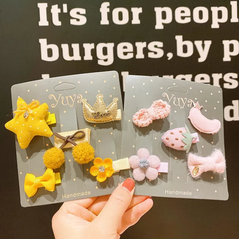 5 шт./компл. новый милый медведь нарисованной длинноволосой девочкой с бантиками