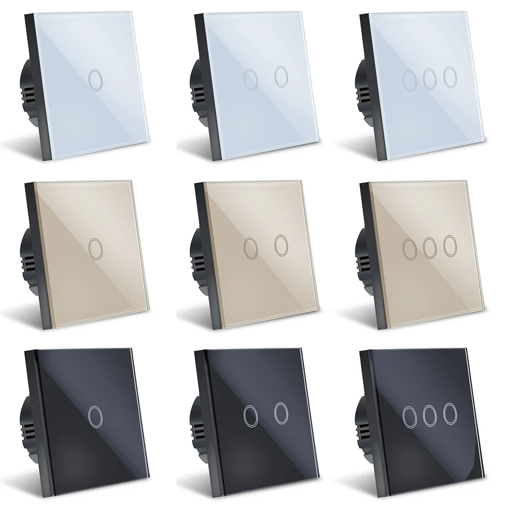 Сенсорный переключатель EU/UK держатель серии standard с белыми фиксаторами