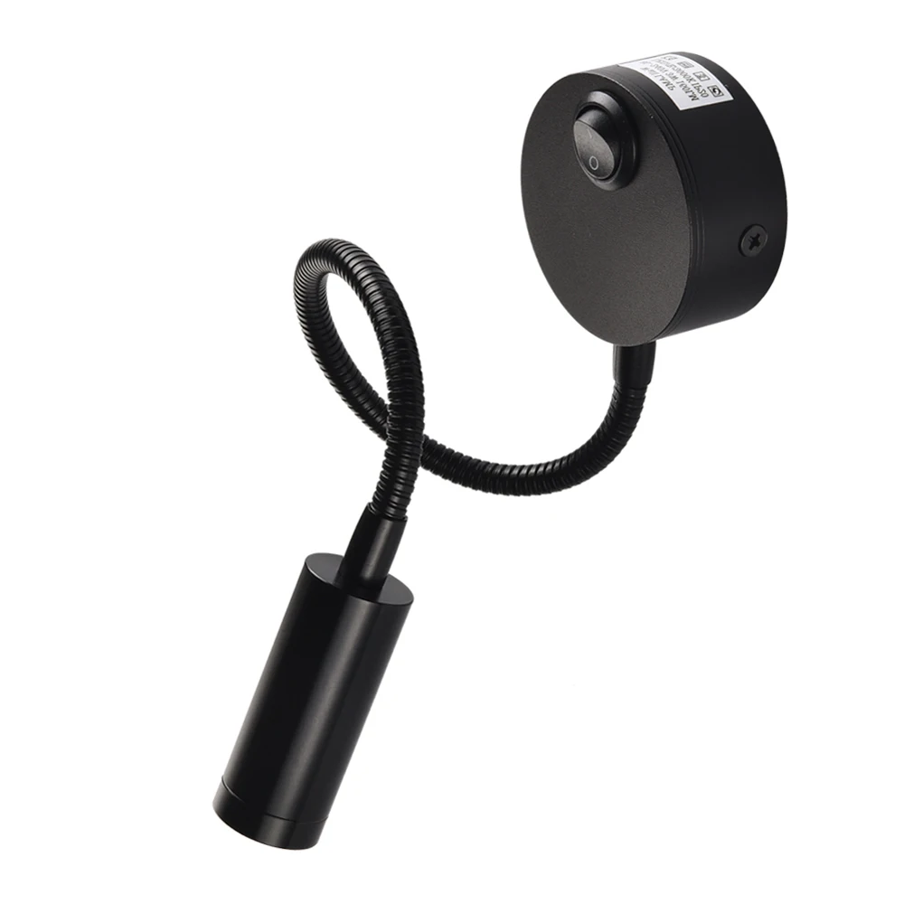 Светильник настенный LED для спальни, металлическая гибкая трубка, выключатель, внутреннее освещение, ночные светильники для комнаты для чтения на столе.