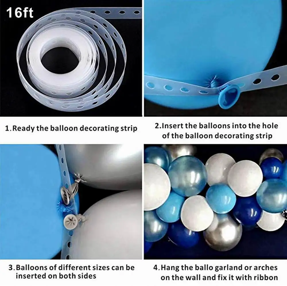 

104pcs Navy Blue Balloons Arch Kit Silver and Gold Confetti Balloons for Baby Shower Birthday Party Decorations Wedding Globos