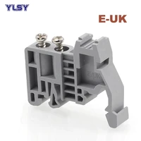 50pcs e uk terminal block fixed part wire cable connector plug c45 din guide rail fastening seat morsettiera end stopper