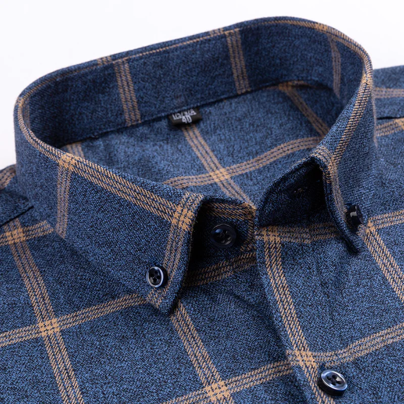 High Quality 100% Cotton Plus Size 7xL 6xL 5xL Man Long Sleeve Shirt Fashion Plaid Casual Striped Dress Business Work Men Shirts