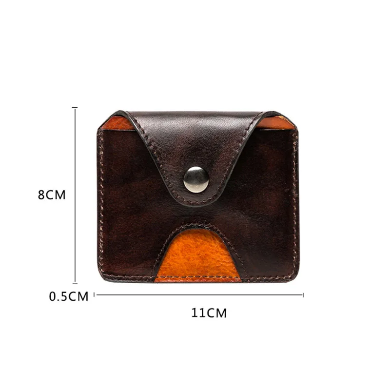 

AETOO Retro first layer leather small card holder, ultra-thin leather wallet, male vegetable tanned leather coin purse
