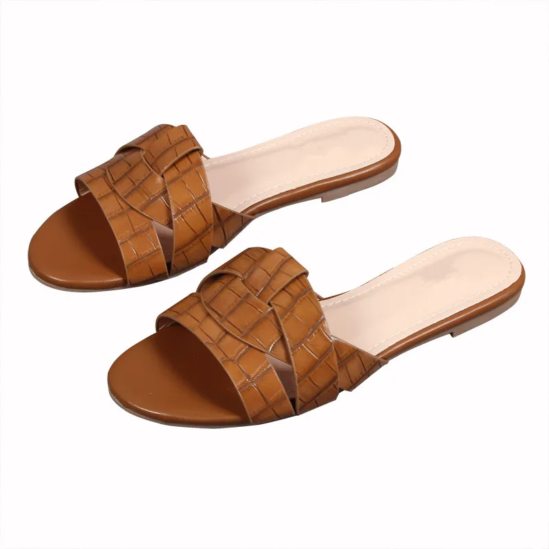 

Shoes Woman 2021 Slippers Soft Rubber Flip Flops Luxury Slides Big Size Comfort Flat Hawaiian Summer Designer Fashion PU Basic