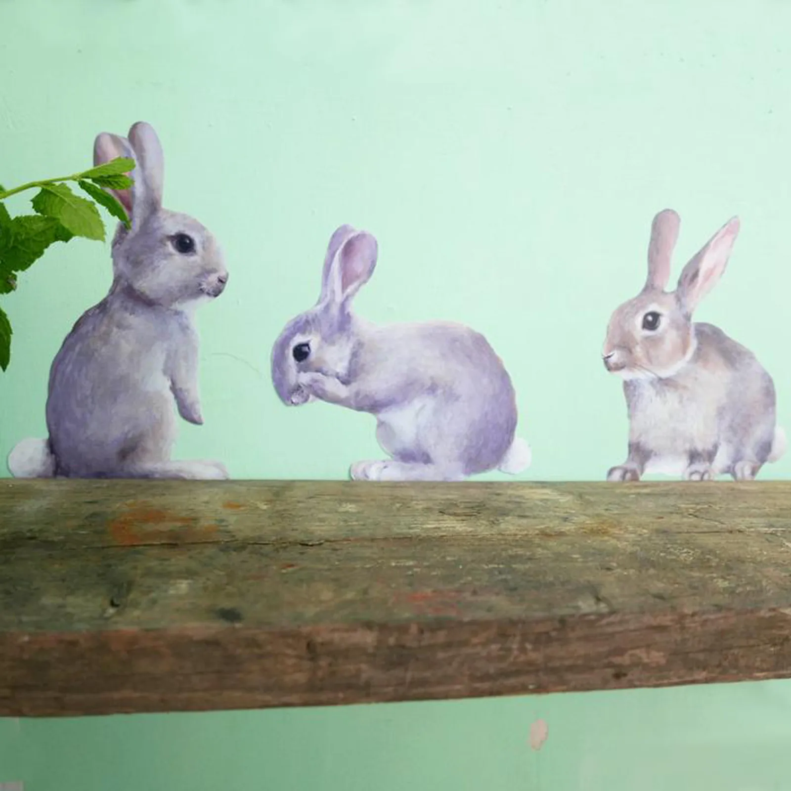 Банни стикер на стену в виде кролика наклейка лесной настенные Стикеры для