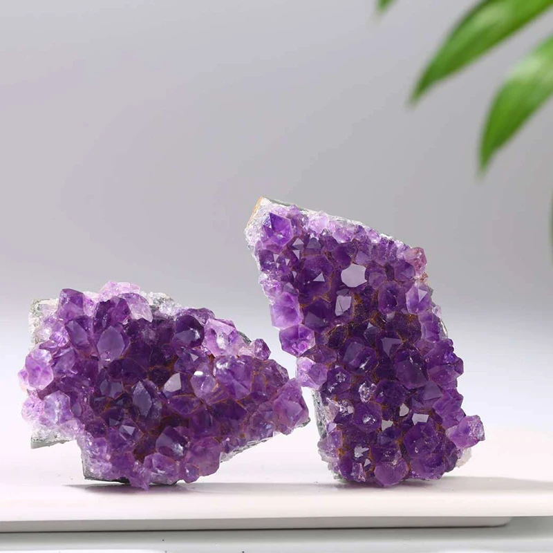 

Natural Quartz Amethyst Cluster Healing Stones Specimen Home Decoration Crafts Purple Crystal Mineral Sample 1Pcs
