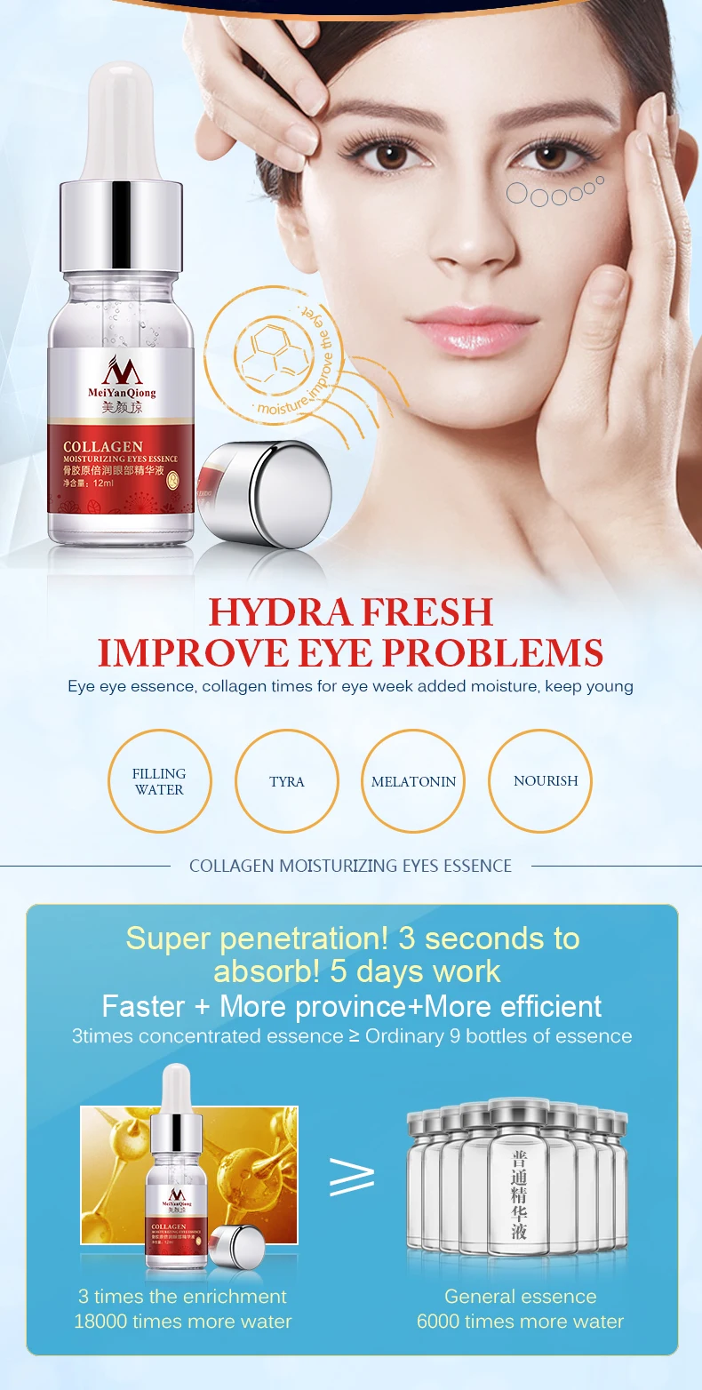 Новейший уход за кожей лица глубокое анти-Aging12ml интенсивное подтягивание лица укрепляющая эссенция для удаления морщин для глаз