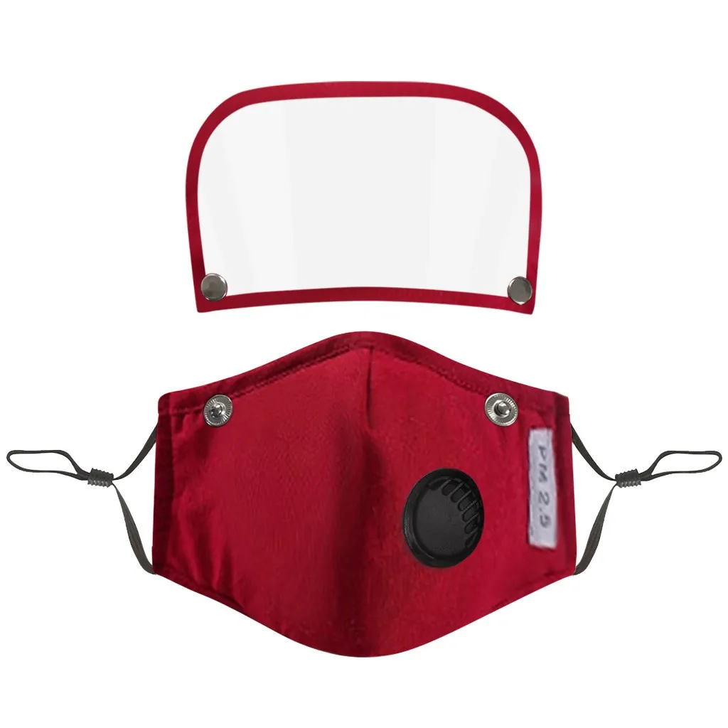

Children Reusable Mask Adjustable Face Mouth Masks Protective Dustproof Respirator With Carbon Filters Detachable Eye Shield