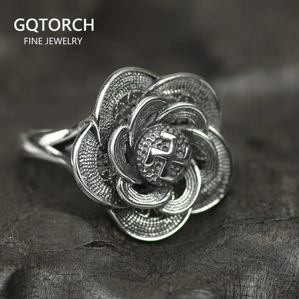 Оригинальный дизайн 925 пробы серебряные кольца для женщин буддизм Signet