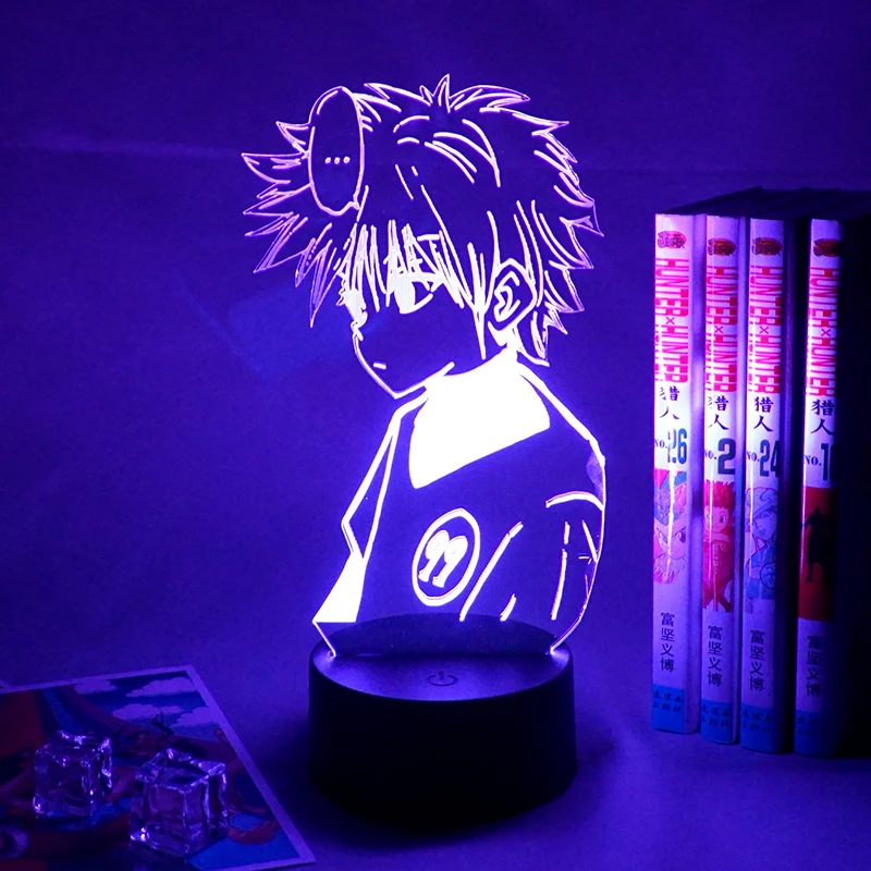 

Killua Zoldyck Figure Led Night Light Anime Hunter X Hunter 7 Colors Changing Usb Battery Table 3d Lamp Nightlight Gift for Kid