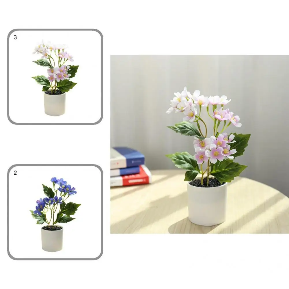 

Fashion Exquisite Faux Silk Flower Delicately Cut Simulation Flower Artificial Potted Flowers Simulated Plant