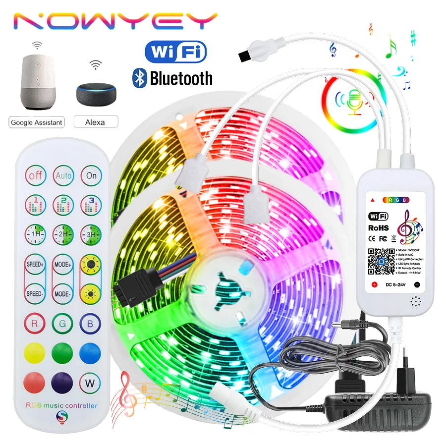 Водонепроницаемая светодиодная лента 12 В 5050/2835 RGB с поддержкой Wi-Fi/Bluetooth |