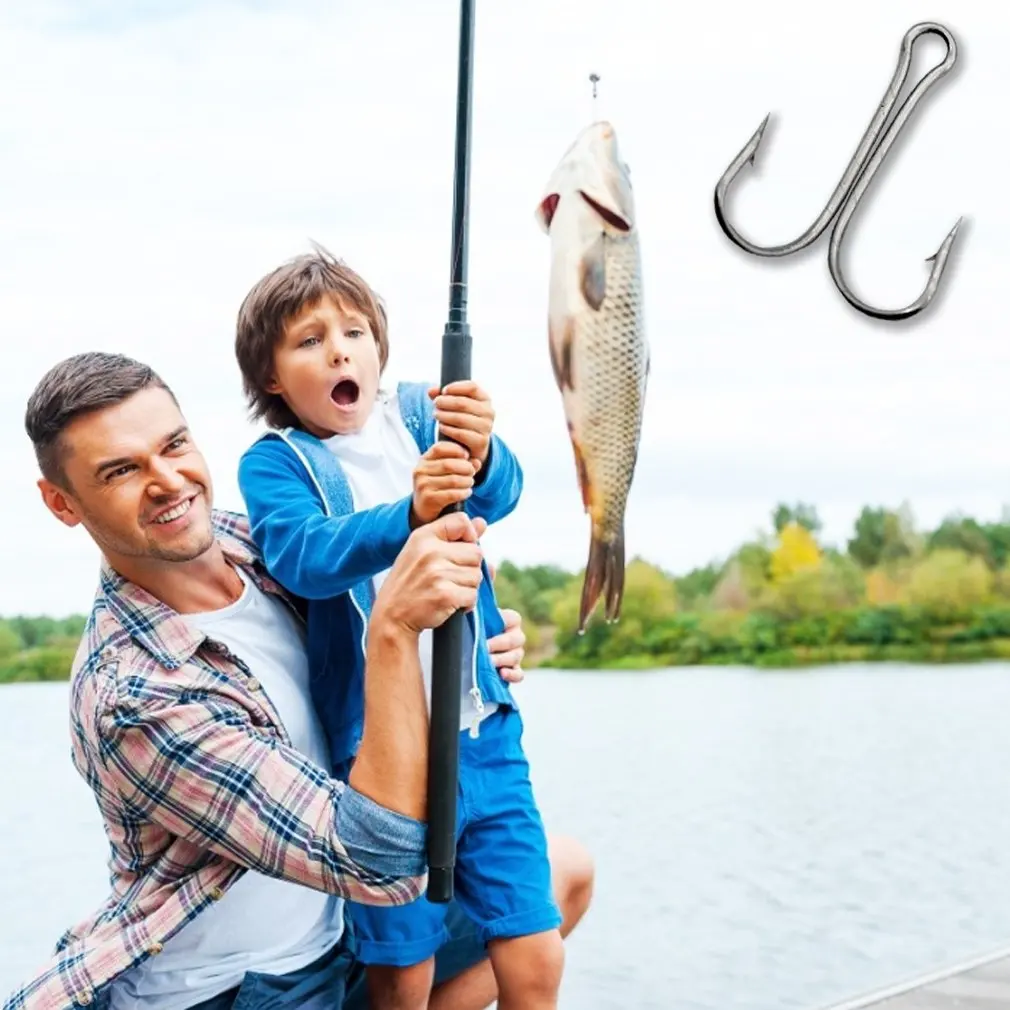 

20Pcs/Lot High-Carbon Steel Fishing Hooks Crank Hook Fly Tying Double Hook For Bass Lure Fishing High Quality Accessories