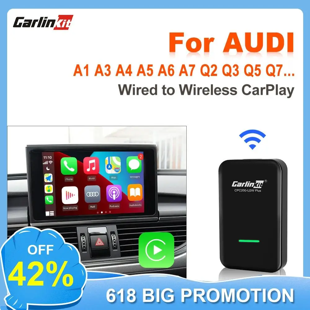 Carlinkit 3 беспроводной адаптер CarPlay для Audi A3 A4 A5 A6 A7 Q2 Q3 Q5 Q7 Q8 R8 TT E Tron Sportback GT авто Bluetooth Wi