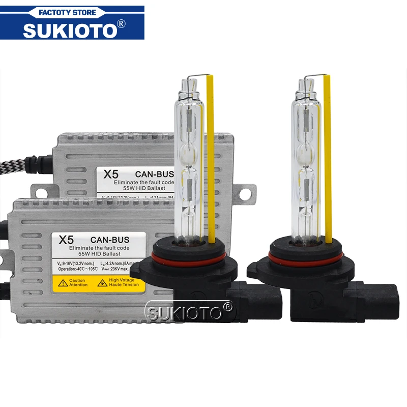 Комплект ксеноновых фар SUKIOTO 55 Вт 5500K H7 H1 H3 H9 H11 HB3 HB4 9012 D2H 12 В|Лампы для