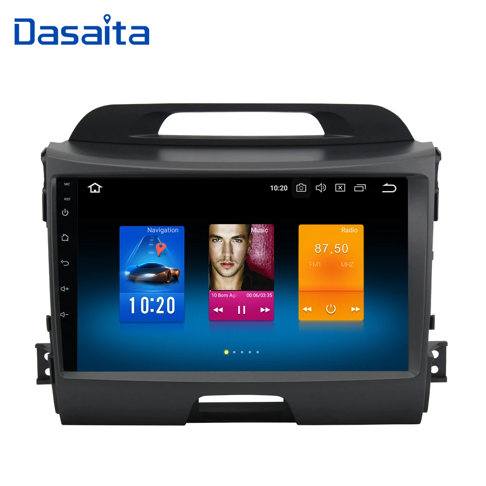 Dasaita " Android 9,0 Автомобильный gps радио плеер для Kia Sportage R 2011- с восьмиядерным процессором 4 Гб+ 32 ГБ авто стерео Мультимедиа