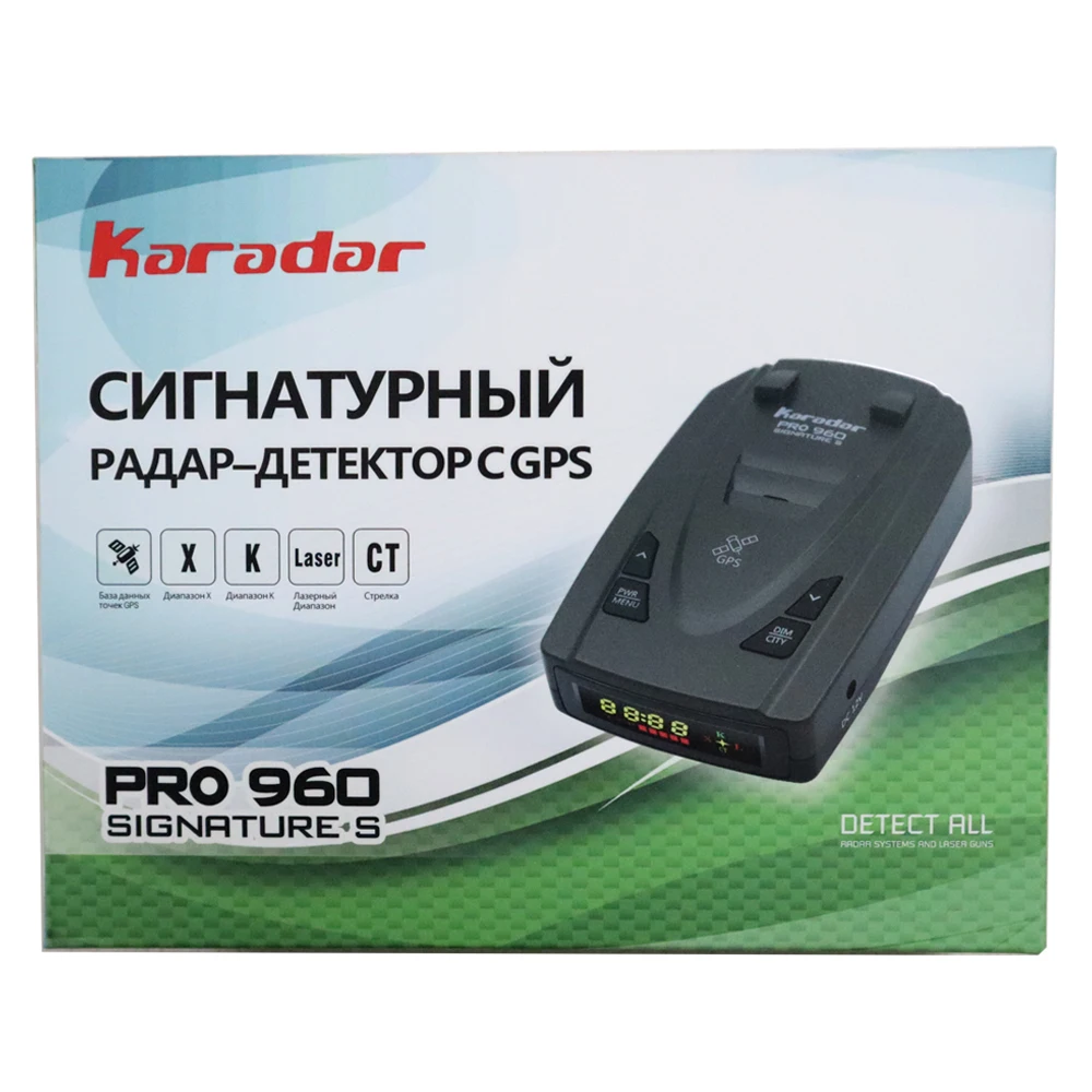 

Karadar Pro960 GPS Radar Detector Signature Anti Police Speed Radar Detector For Russian 360 Degree X K CT LA Antiradar Detector