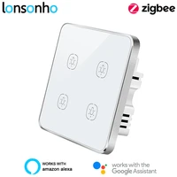lonsonho tuya zigbee smart sensor switch eu uk 220v withno neutral wire remote control touch light switches alexa google home