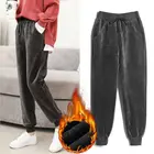 2021 теплые брюки-султанки на осень и зиму, женские плотные бархатные повседневные брюки, женские спортивные брюки, брюки с подкладкой