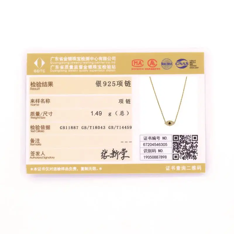 

GS 925 Sterling Silver Korean Fashion INS Evil Eye Diamond Pendant Necklace For Women Girls Gifts Party Fine Jewelry Collares