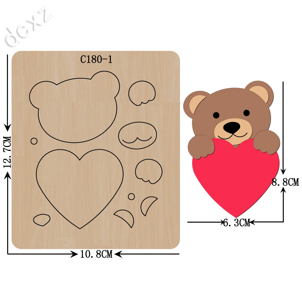 Новая любовь сердце медведь деревянные штампы скрапбукинга C-180-1 резки