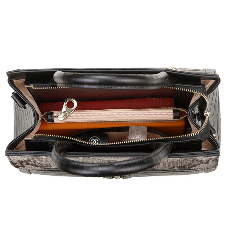 Сумка на плечо QIWANG черная из коровьей кожи с верхними ручками 2019 | Багаж и сумки