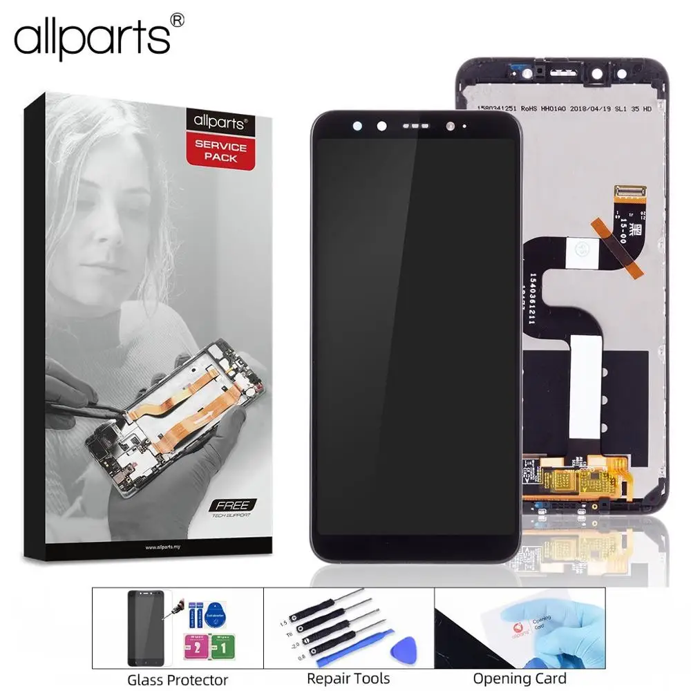 Дисплей для XIAOMI Mi A2 6X LCD в сборе с тачскрином на рамке 5.99'' черный белый