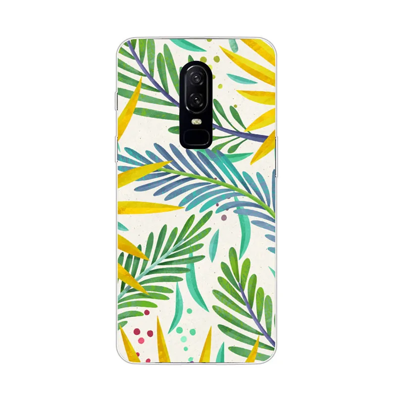 Чехол OnePlus 6 силиконовая Мягкая задняя крышка из ТПУ с цветочным рисунком для One Plus